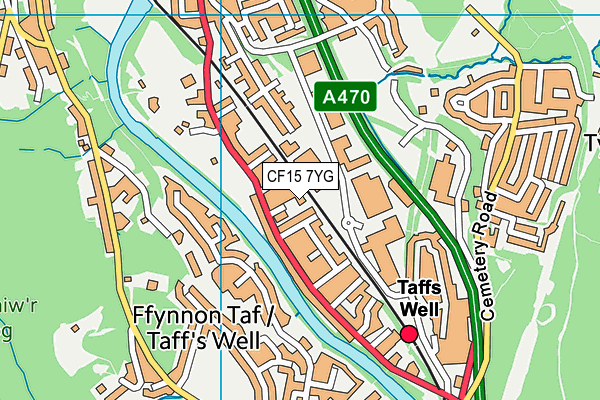 CF15 7YG map - OS VectorMap District (Ordnance Survey)