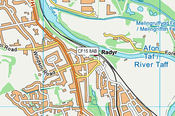 CF15 8AB map - OS VectorMap District (Ordnance Survey)