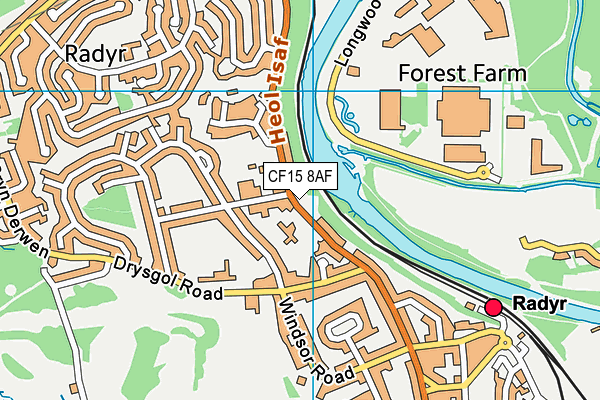 CF15 8AF map - OS VectorMap District (Ordnance Survey)