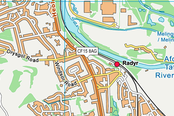 CF15 8AG map - OS VectorMap District (Ordnance Survey)