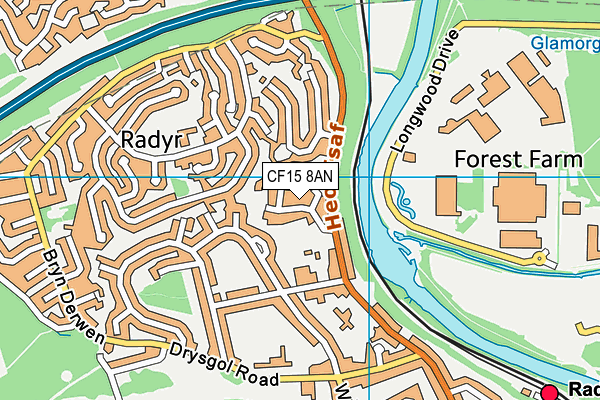 CF15 8AN map - OS VectorMap District (Ordnance Survey)