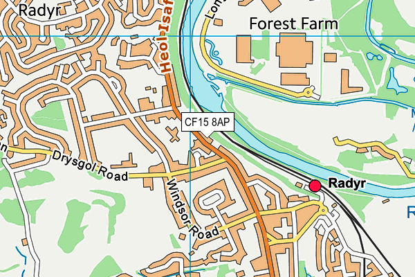 CF15 8AP map - OS VectorMap District (Ordnance Survey)