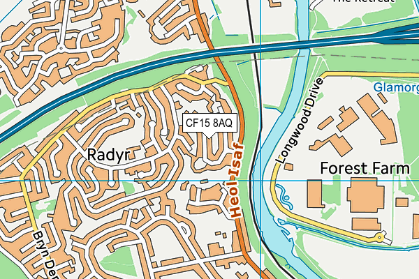 CF15 8AQ map - OS VectorMap District (Ordnance Survey)