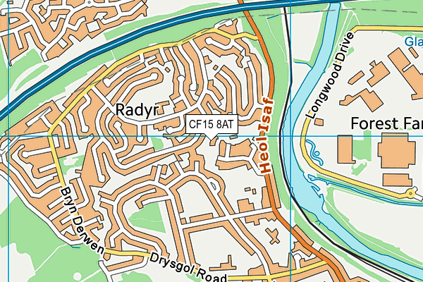 CF15 8AT map - OS VectorMap District (Ordnance Survey)