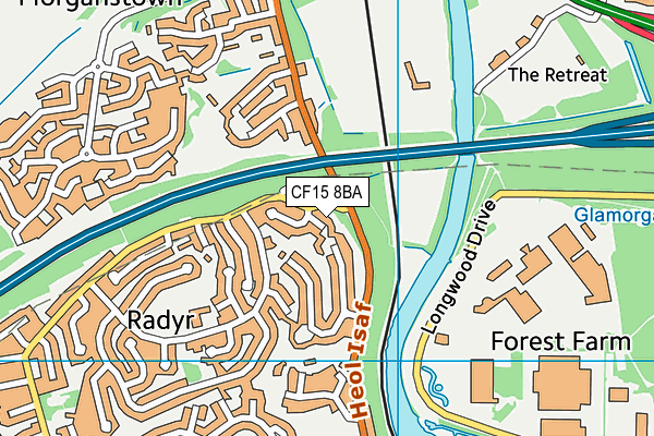 CF15 8BA map - OS VectorMap District (Ordnance Survey)