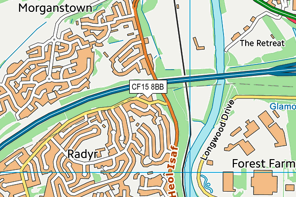 CF15 8BB map - OS VectorMap District (Ordnance Survey)