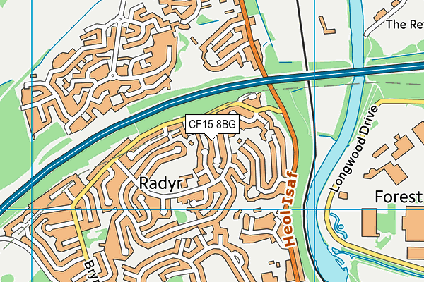 CF15 8BG map - OS VectorMap District (Ordnance Survey)