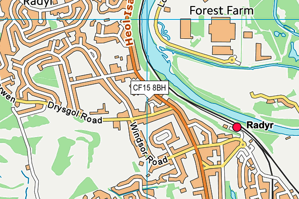CF15 8BH map - OS VectorMap District (Ordnance Survey)