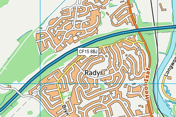 CF15 8BJ map - OS VectorMap District (Ordnance Survey)