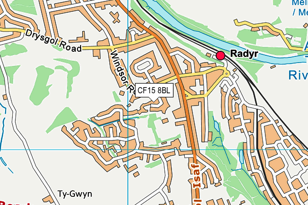 CF15 8BL map - OS VectorMap District (Ordnance Survey)