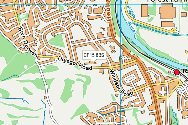 CF15 8BS map - OS VectorMap District (Ordnance Survey)