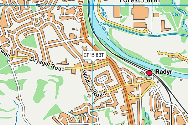 CF15 8BT map - OS VectorMap District (Ordnance Survey)