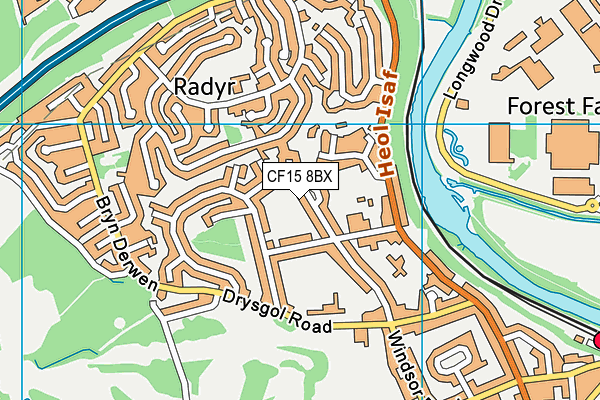 CF15 8BX map - OS VectorMap District (Ordnance Survey)