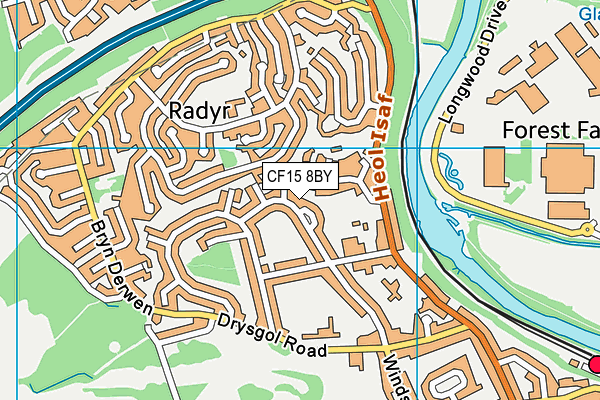 CF15 8BY map - OS VectorMap District (Ordnance Survey)