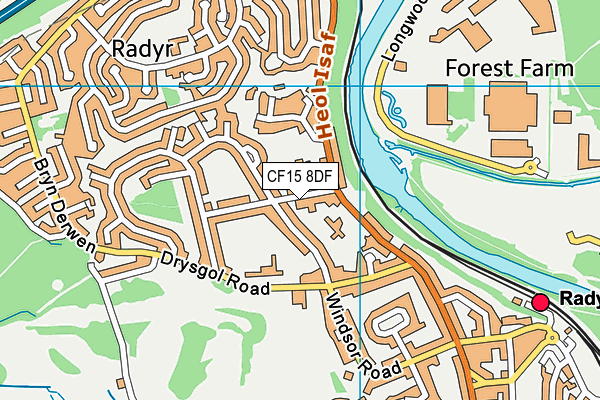 Radyr Primary School map (CF15 8DF) - OS VectorMap District (Ordnance Survey)
