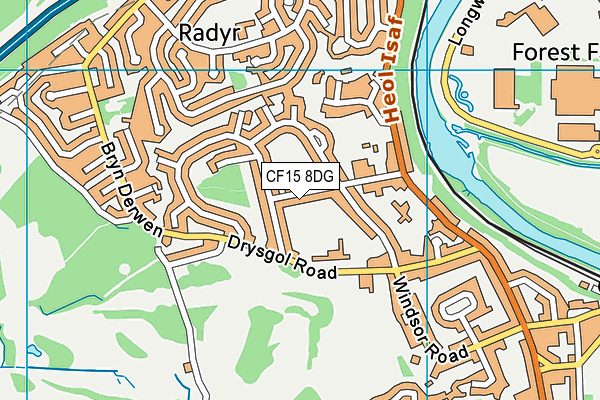 CF15 8DG map - OS VectorMap District (Ordnance Survey)