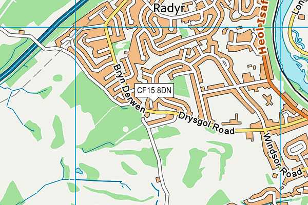 CF15 8DN map - OS VectorMap District (Ordnance Survey)