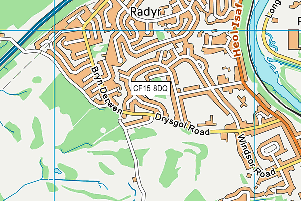 CF15 8DQ map - OS VectorMap District (Ordnance Survey)