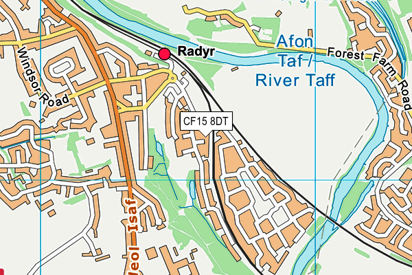 CF15 8DT map - OS VectorMap District (Ordnance Survey)