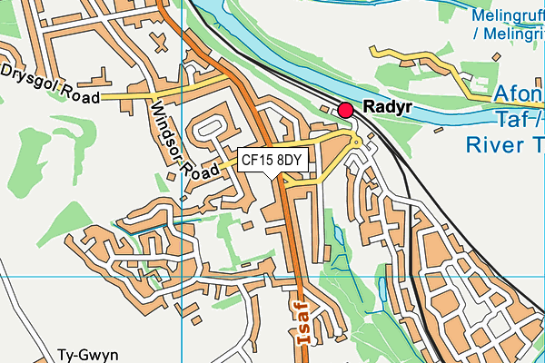 CF15 8DY map - OS VectorMap District (Ordnance Survey)