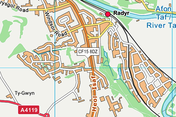 CF15 8DZ map - OS VectorMap District (Ordnance Survey)