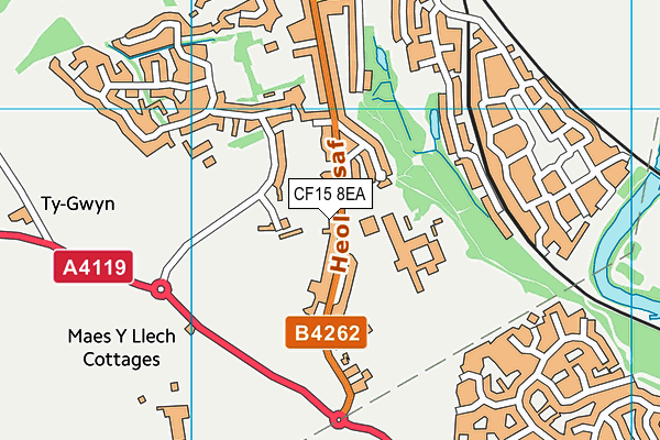 CF15 8EA map - OS VectorMap District (Ordnance Survey)