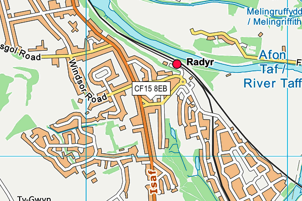 CF15 8EB map - OS VectorMap District (Ordnance Survey)