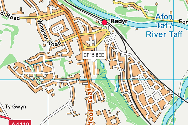 CF15 8EE map - OS VectorMap District (Ordnance Survey)