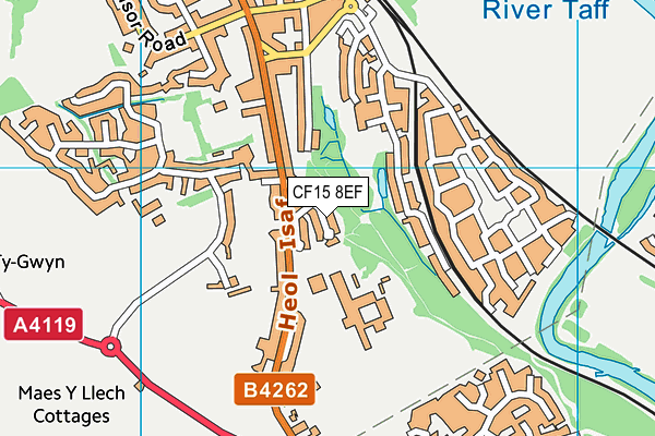 CF15 8EF map - OS VectorMap District (Ordnance Survey)