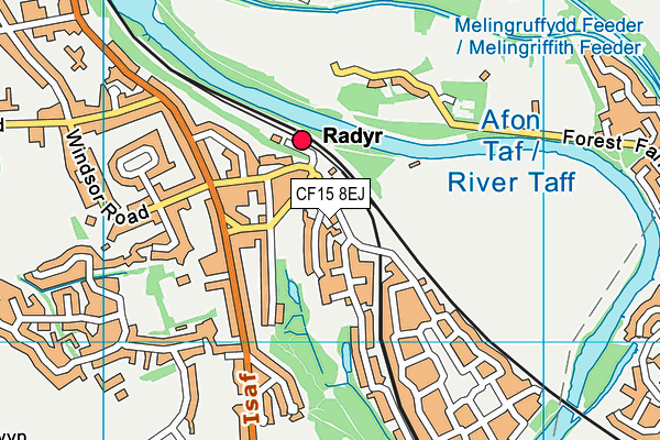 CF15 8EJ map - OS VectorMap District (Ordnance Survey)