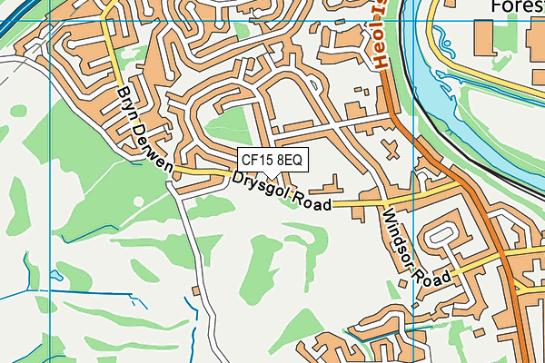 CF15 8EQ map - OS VectorMap District (Ordnance Survey)