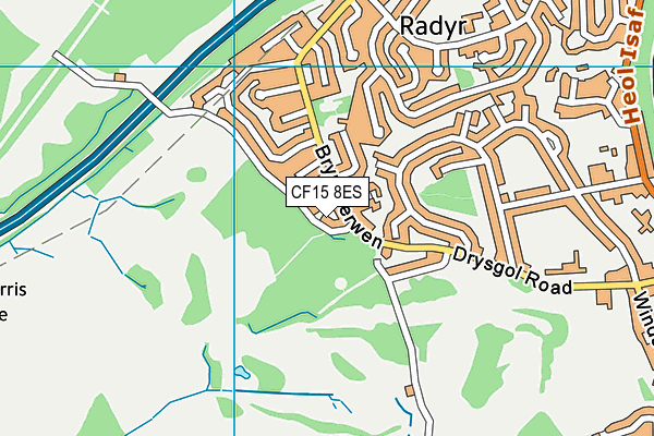 CF15 8ES map - OS VectorMap District (Ordnance Survey)