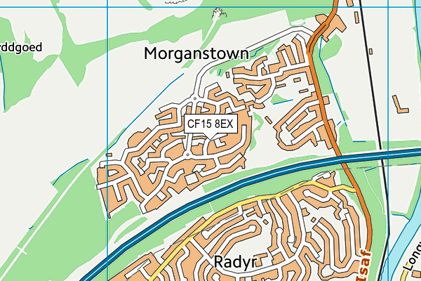 CF15 8EX map - OS VectorMap District (Ordnance Survey)