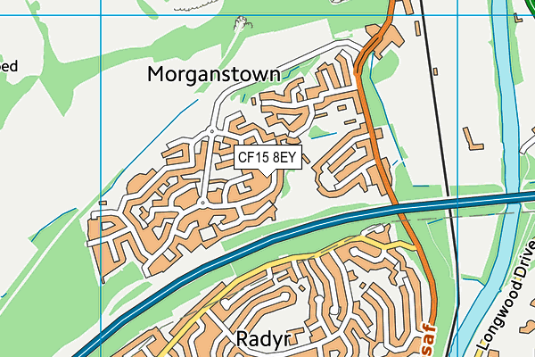 CF15 8EY map - OS VectorMap District (Ordnance Survey)