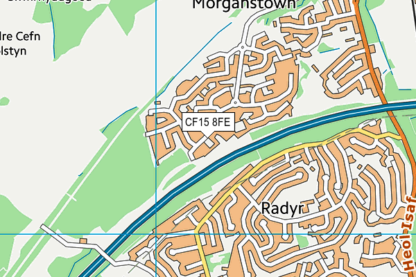 CF15 8FE map - OS VectorMap District (Ordnance Survey)