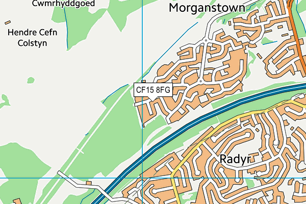 CF15 8FG map - OS VectorMap District (Ordnance Survey)