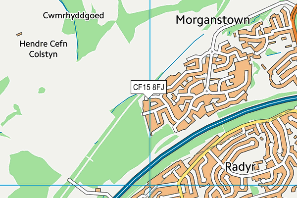 CF15 8FJ map - OS VectorMap District (Ordnance Survey)