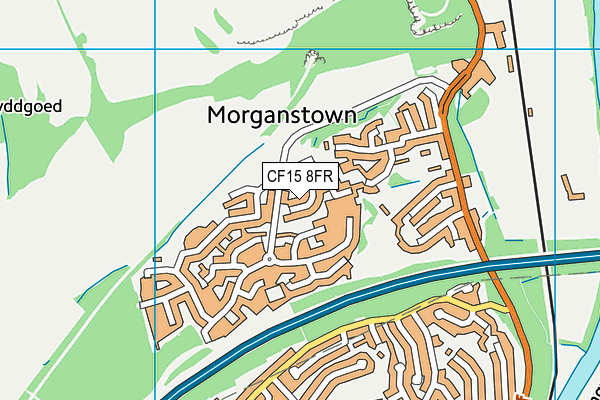 CF15 8FR map - OS VectorMap District (Ordnance Survey)