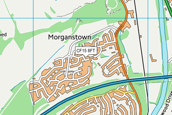 CF15 8FT map - OS VectorMap District (Ordnance Survey)