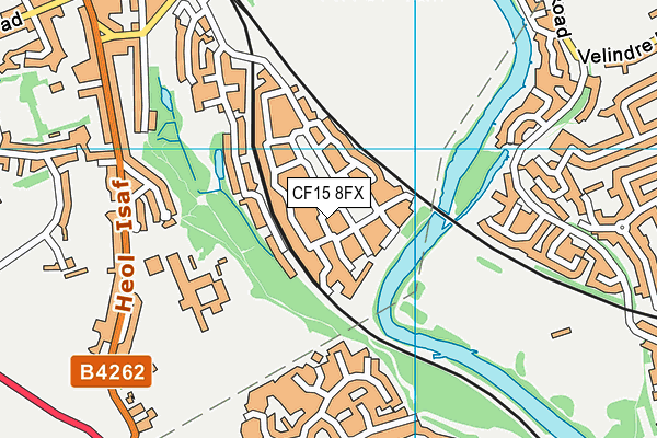 CF15 8FX map - OS VectorMap District (Ordnance Survey)