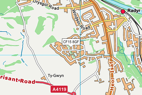 CF15 8GF map - OS VectorMap District (Ordnance Survey)