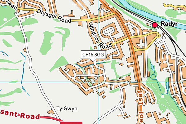 CF15 8GG map - OS VectorMap District (Ordnance Survey)