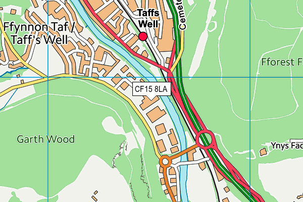 CF15 8LA map - OS VectorMap District (Ordnance Survey)