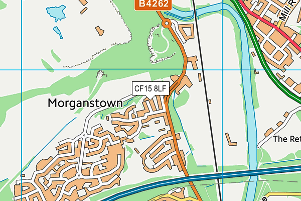 CF15 8LF map - OS VectorMap District (Ordnance Survey)