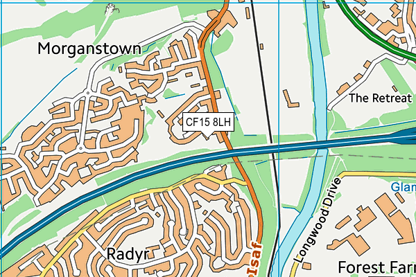 CF15 8LH map - OS VectorMap District (Ordnance Survey)