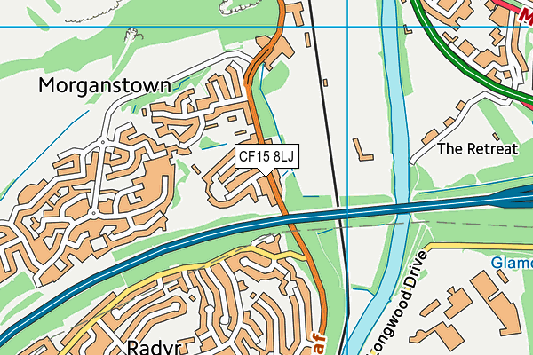 CF15 8LJ map - OS VectorMap District (Ordnance Survey)