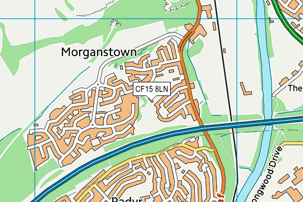CF15 8LN map - OS VectorMap District (Ordnance Survey)