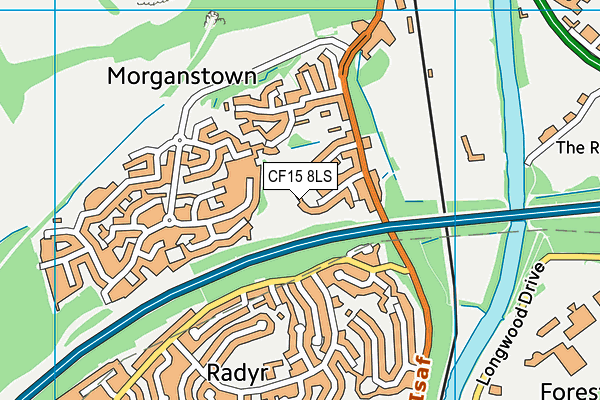 CF15 8LS map - OS VectorMap District (Ordnance Survey)