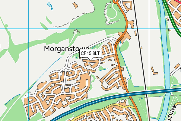 CF15 8LT map - OS VectorMap District (Ordnance Survey)