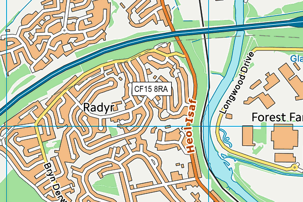 CF15 8RA map - OS VectorMap District (Ordnance Survey)